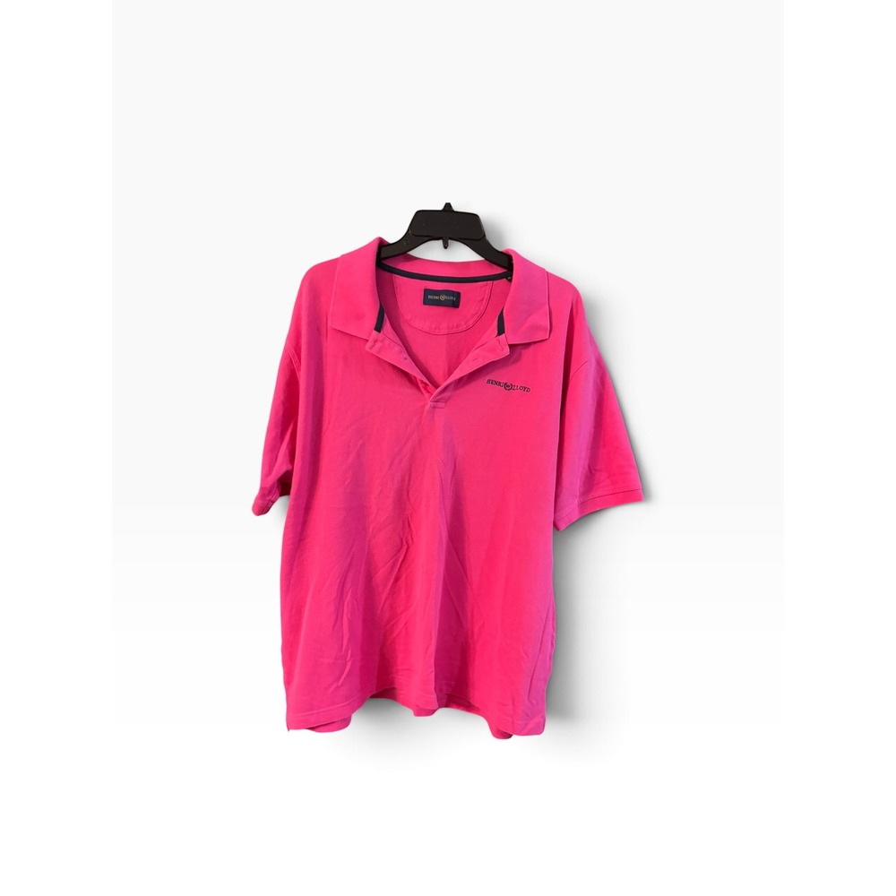 Henri Lloyd Mens Pink Short Sleeve Pique Polo Shirt Logo XXL